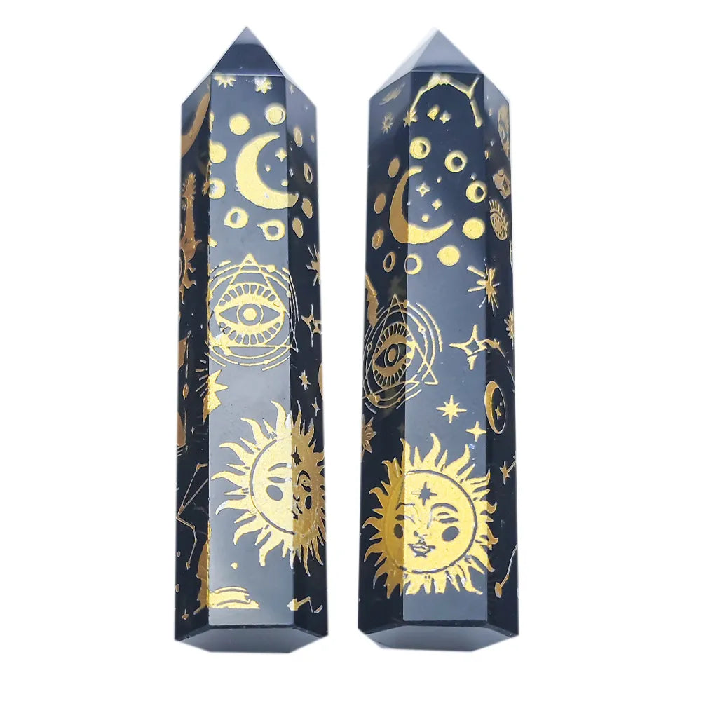 Snake, Sun, Moon, Star Crystal Tower Obelisks