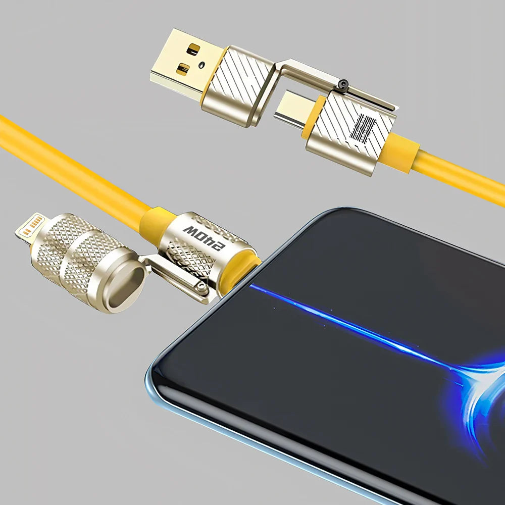 7DAY'S 240W 4-in-1 Type C Cable Super Fast Charging Data Cable Type-C To Type-C Zinc Alloy Cord for IPhone15 16