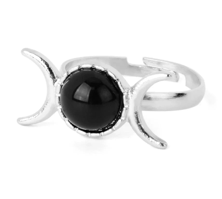 Crystal Triple Moon Rings