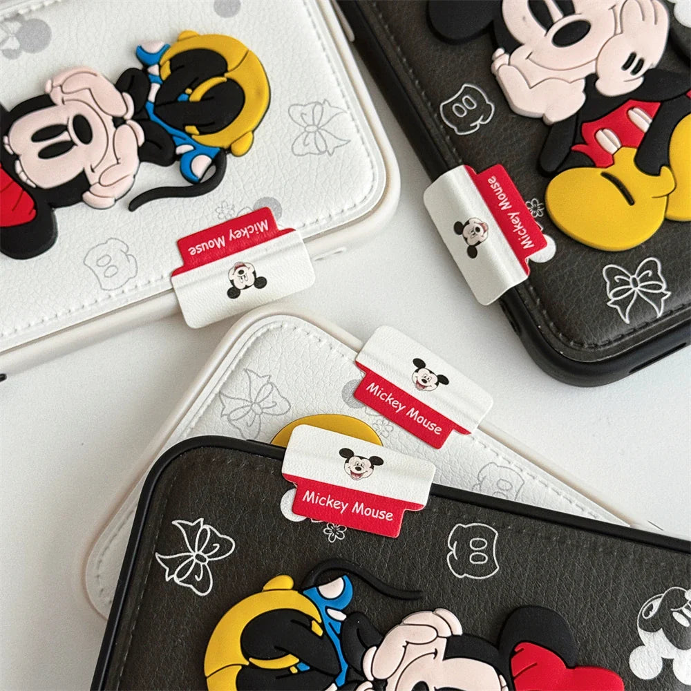 Disney Mickey Minnie Mouse Cute Leather Phone Case