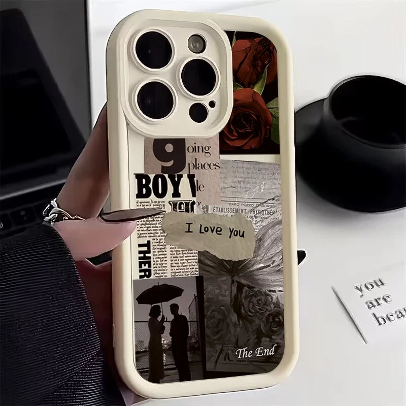 Red Flower Scenery Silicone Phone Case