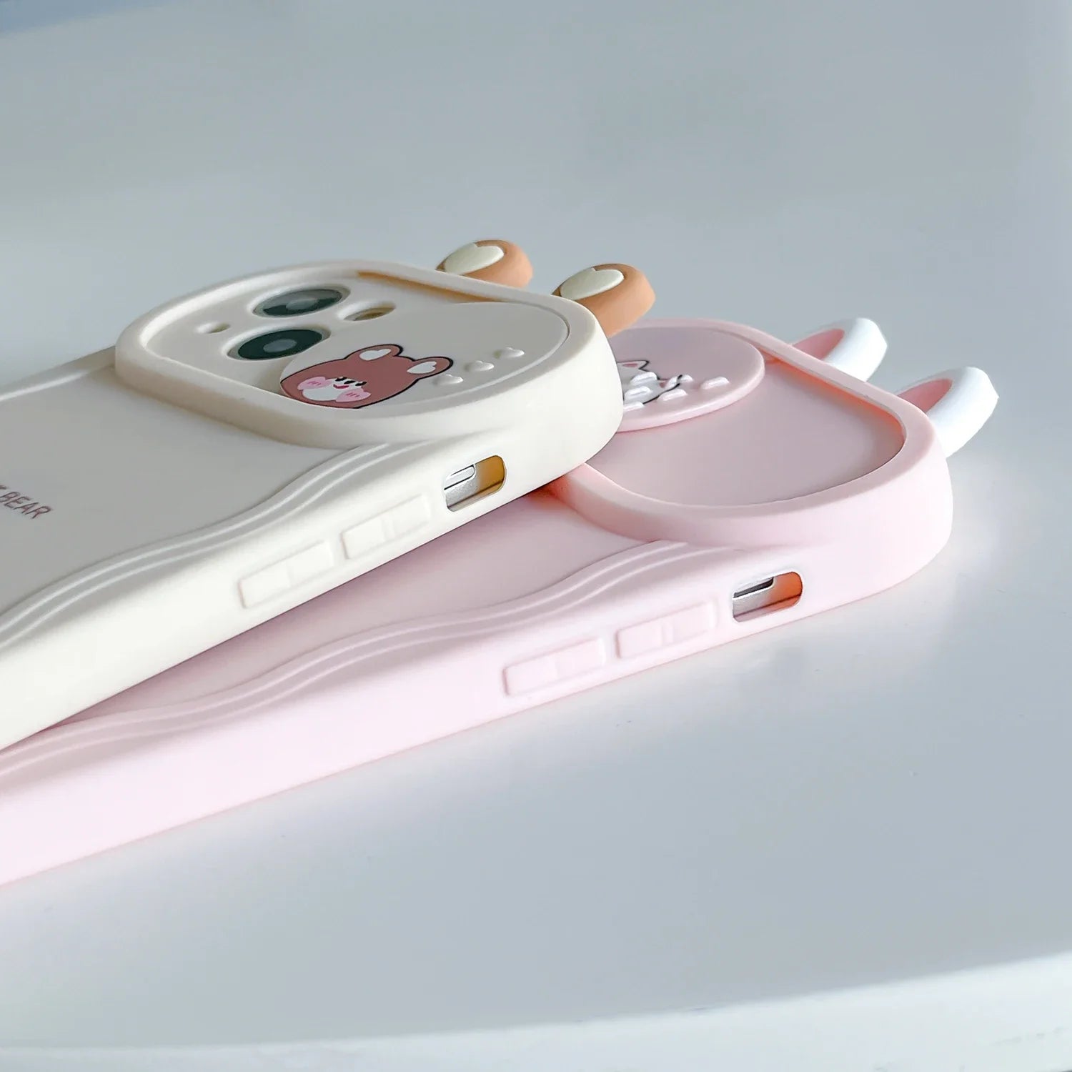 Cute Eyes Frog Cat Bear Cartoon Sliding Camera Wave Soft Phone Case