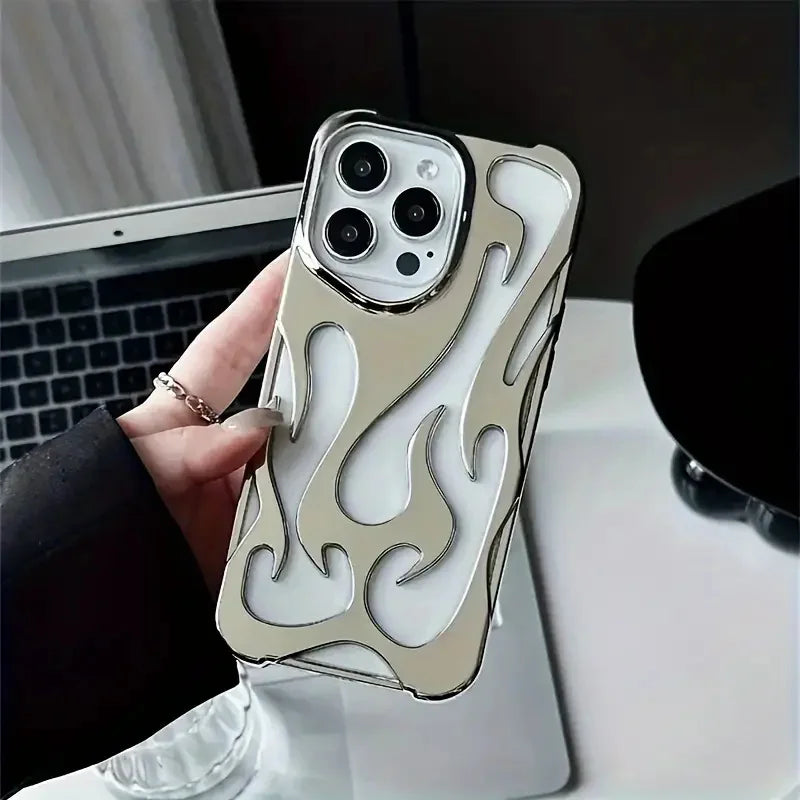 Fashionable Hollowed-Out Flame Phone Case Suitable For iPhone