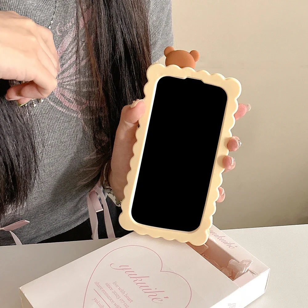 Funny Rilakkuma Bear Sandwich Biscuit Case Soft Silicone Phone Case