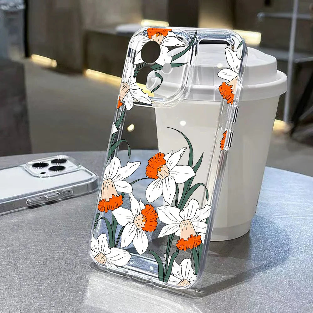 Flower Shockproof Transparent Phone Case
