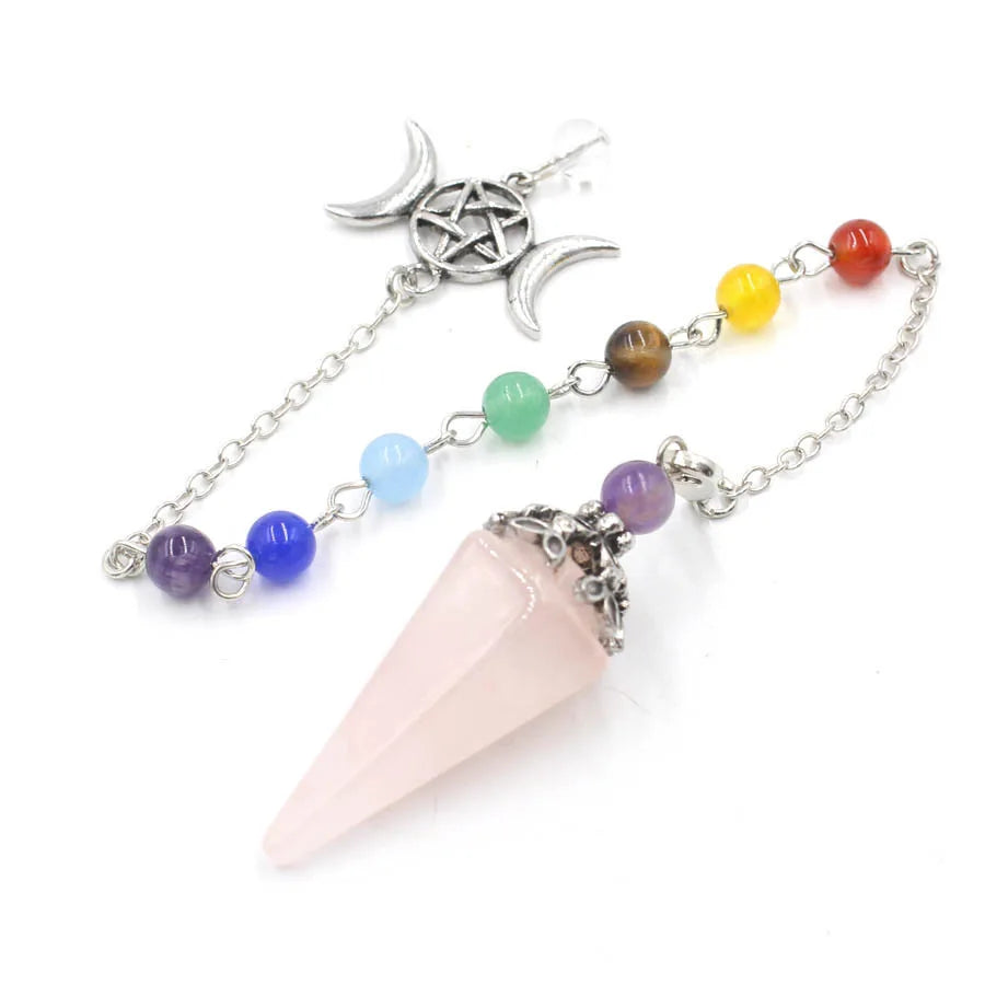Triple Moon Pentacle Chakra Pendulums