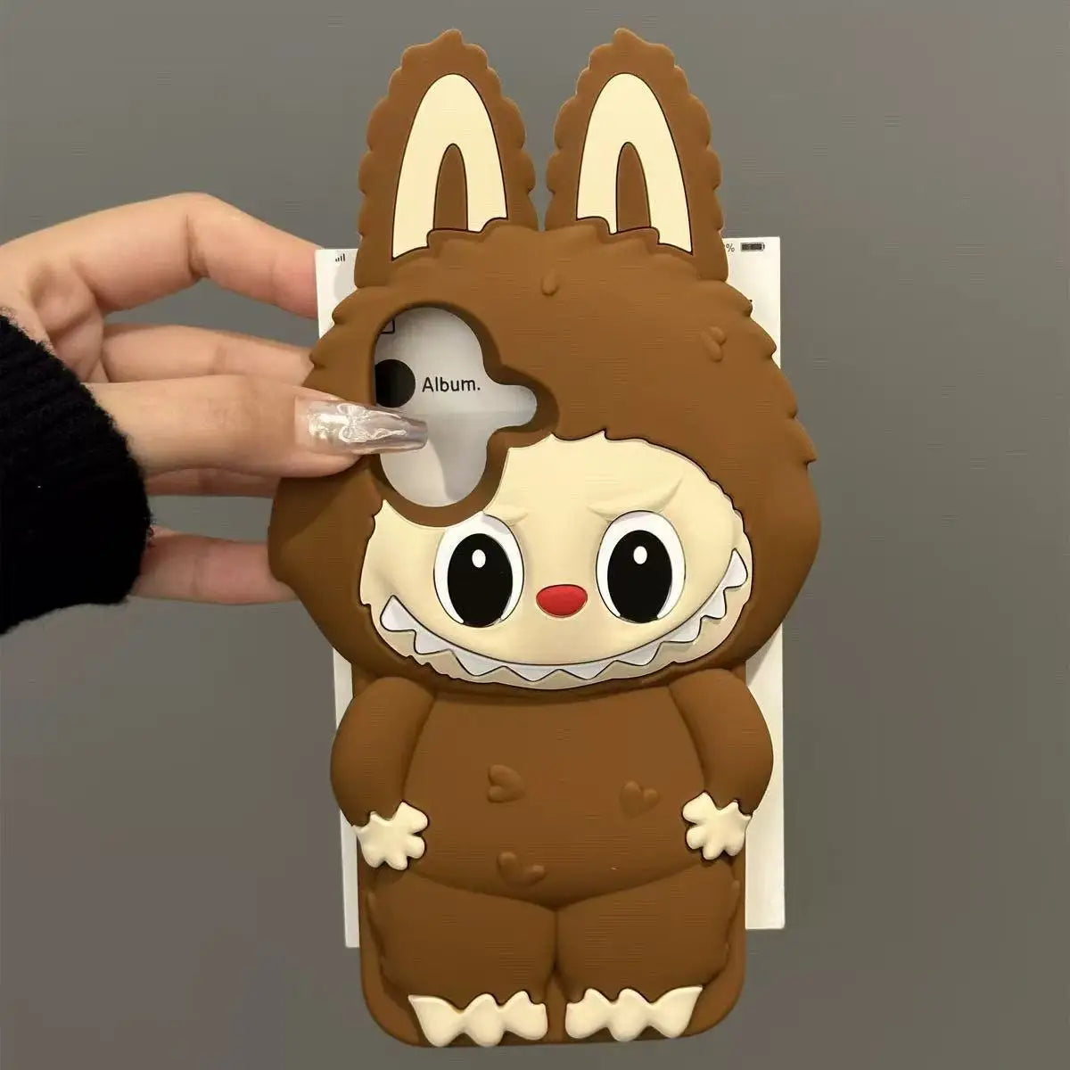Cartoon Cute Monsters Soft Silicone Cover With Holder Phone Case