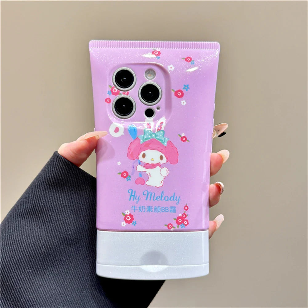 Fashion 3D Cute Hello Kitty Pattern Silicone Candy Solid Color Phone Case