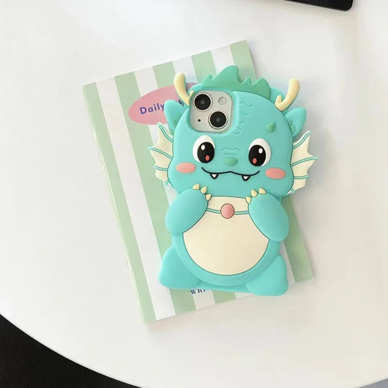 Kawaii 3D Cartoon Big Dinosaur Phone Case