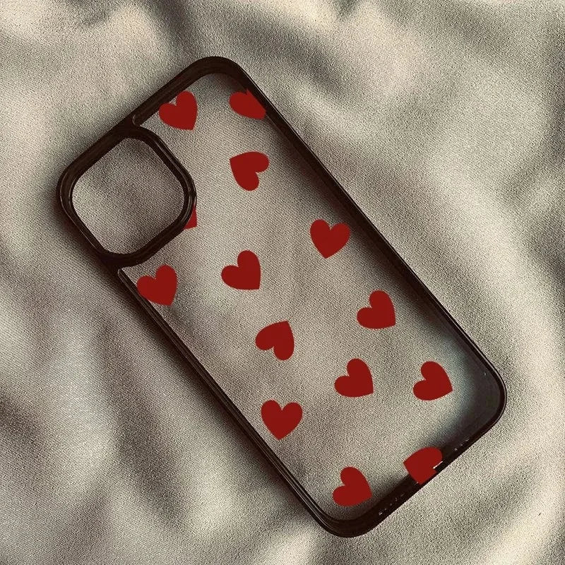 Cute Wine Red Love Heart Phone Case