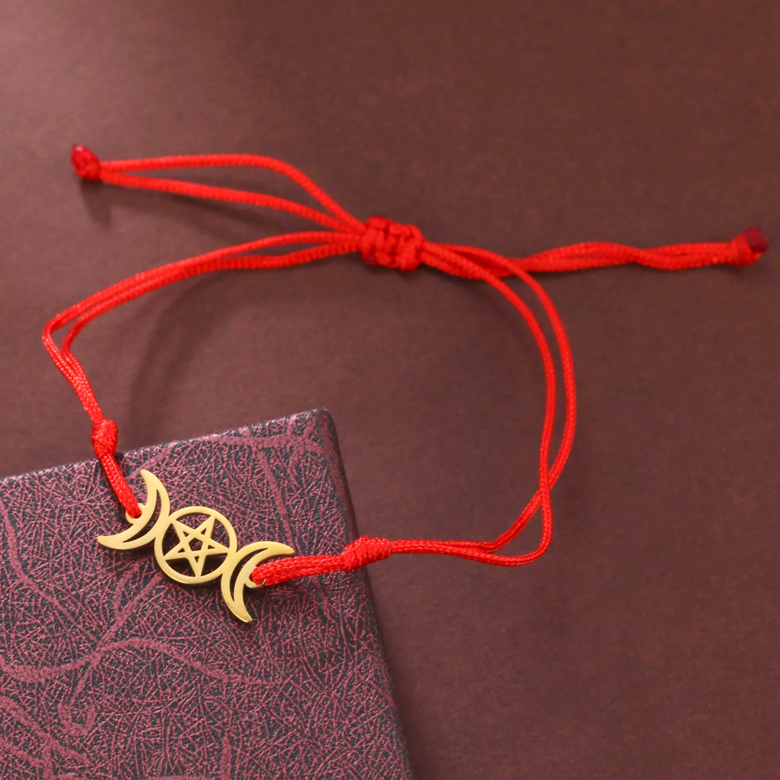 Triple Moon Pentacle Adjustable Bracelet