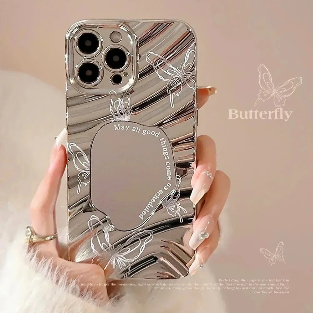 Curly Wave Make Up Mirror Phone Case