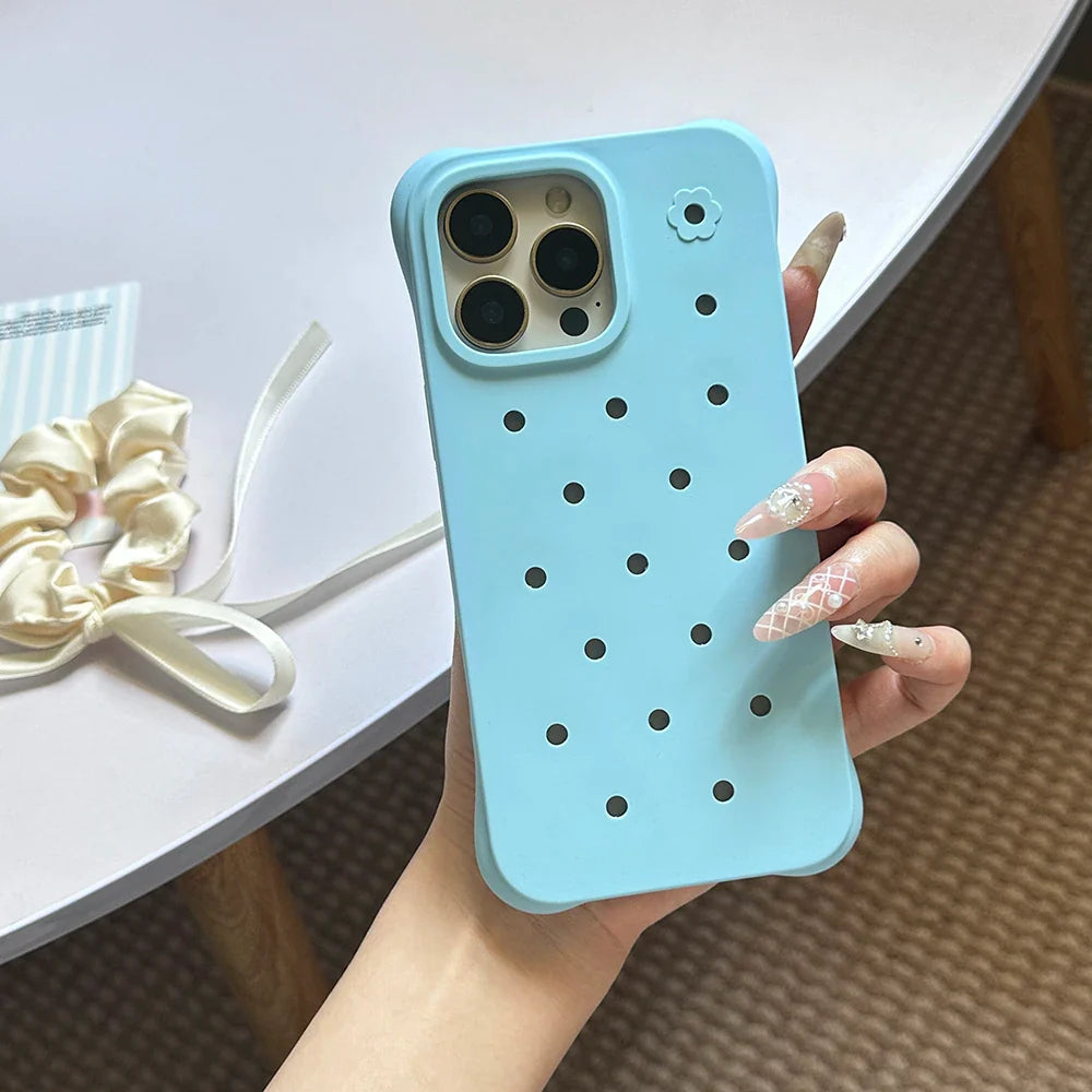 Luxury Diy Charms Holes Phone Case For iPhone