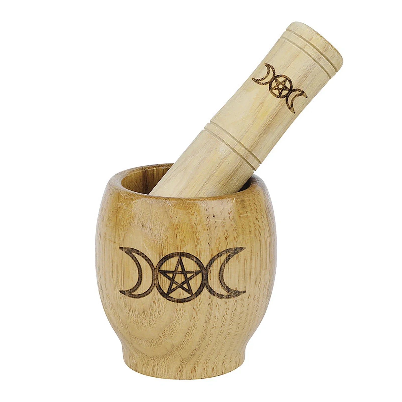 Wood Pentacle Pestle & Mortar Set