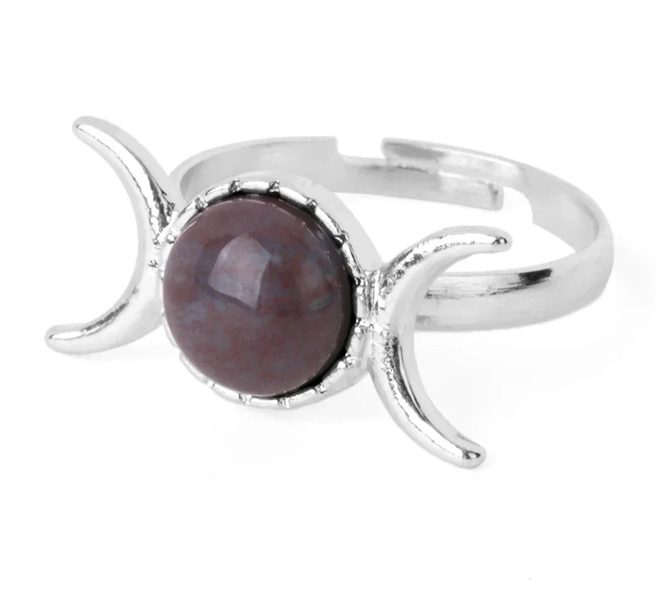 Crystal Triple Moon Rings