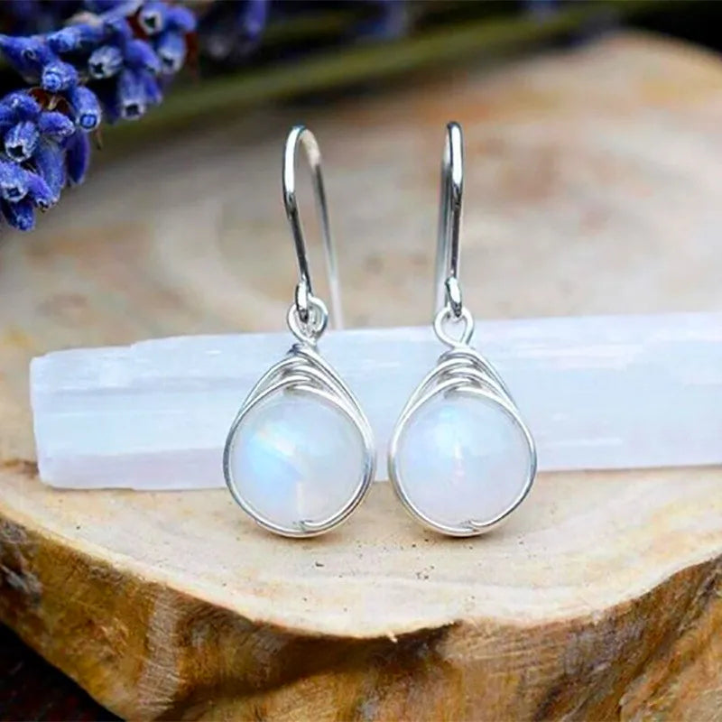 Moonstone Bead Earrings