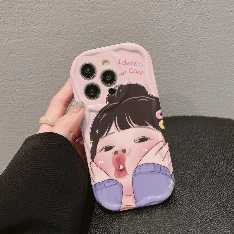 Spoof Girl Boy Nose Picking Wave Phone Case