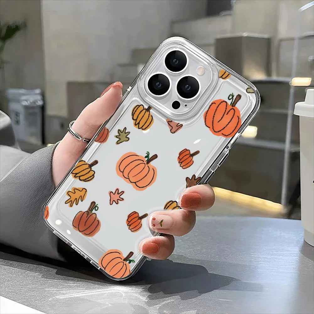 Happy Halloween Pumpkin Clear Phone Case For iPhone