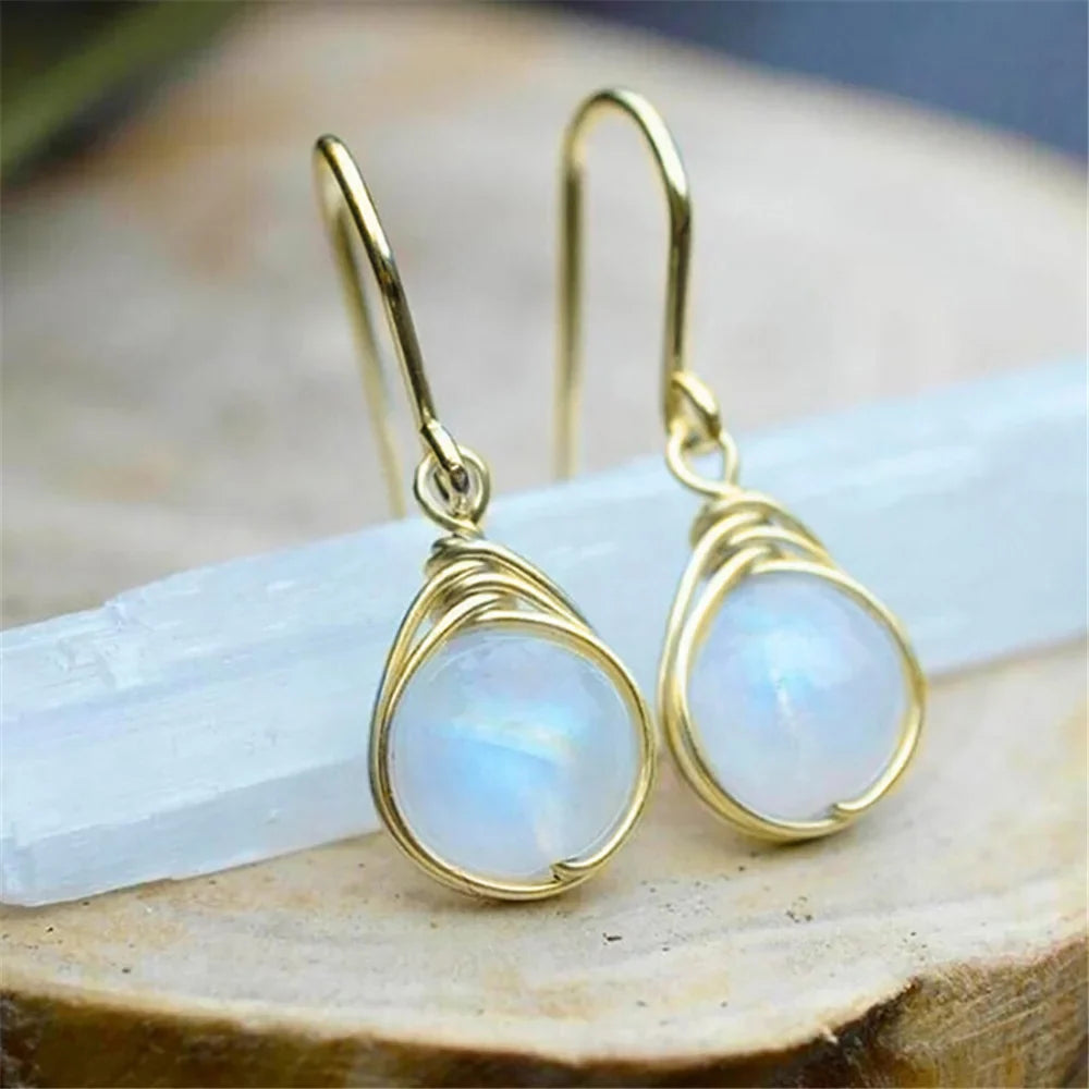 Moonstone Bead Earrings