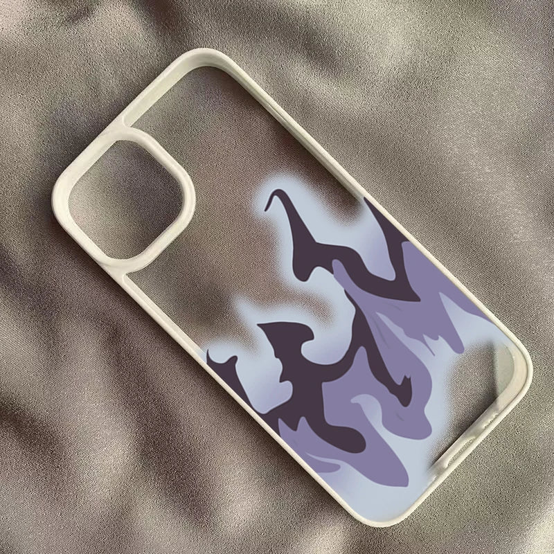 Black Purple Flame Hard Clear Phone Case