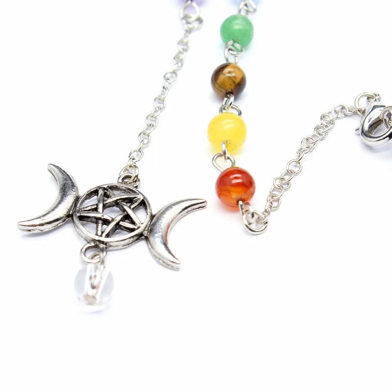 Triple Moon Pentacle Chakra Pendulums