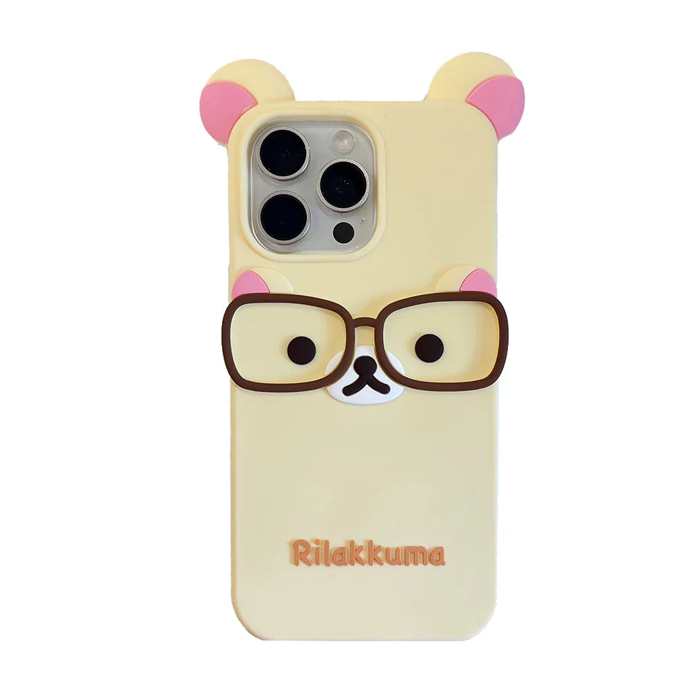 Cartoon Bear Glasses Rilakkuma Phone Case