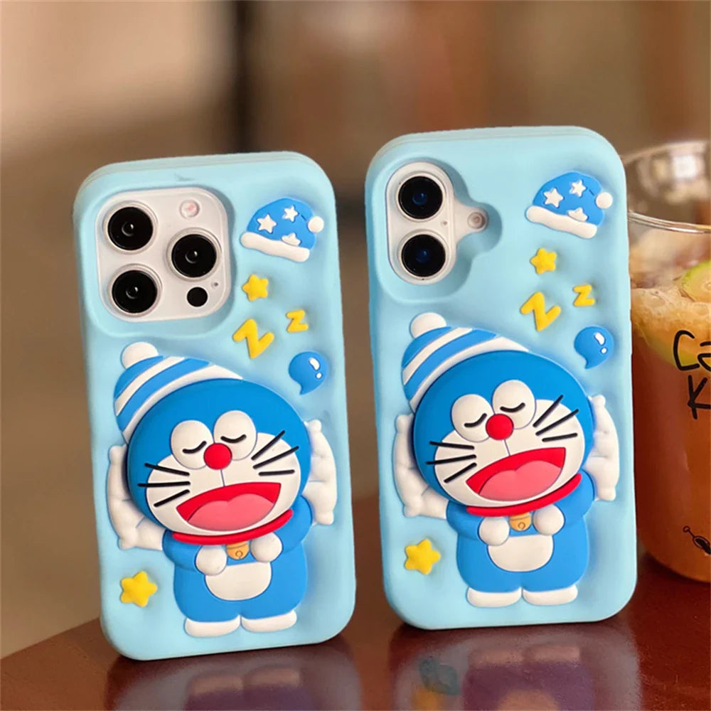 Lovely Doraemon Sleeping Cartoon Phone Case