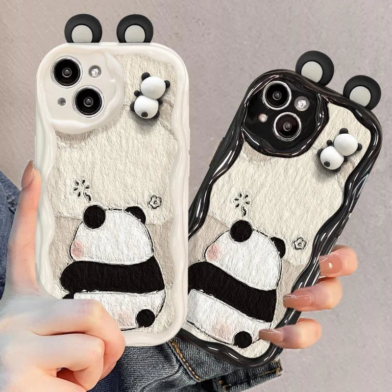 Funny Panda Toy Cartoon Ear Wave Soft Phone Case