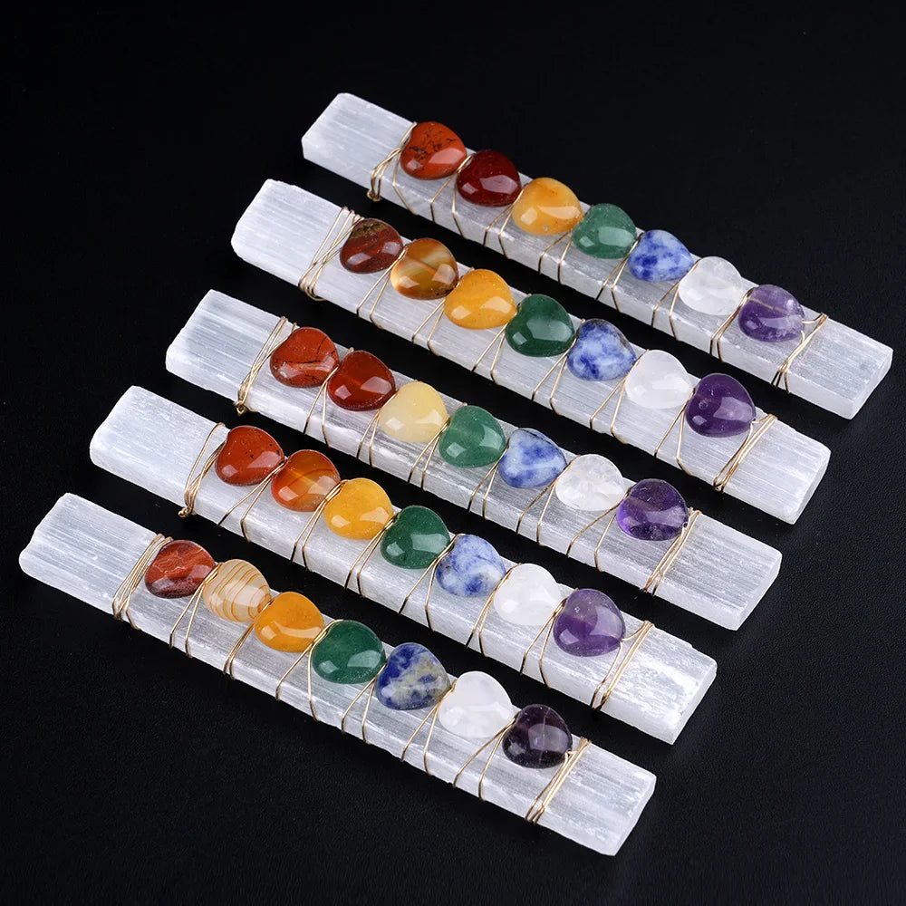 Chakra Heart Selenite Wand