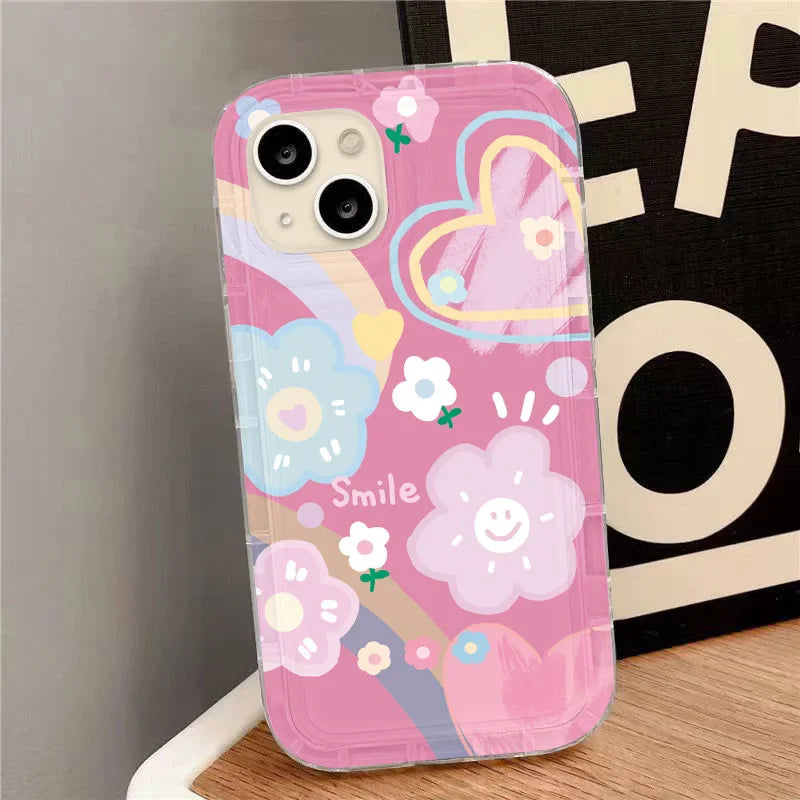 Flower Cute Rainbow Cartoon Smile Cover Phone Case