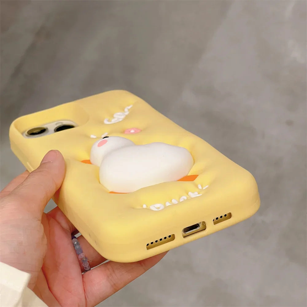 Cartoon Duck 3D Silicone Soft Phone Case
