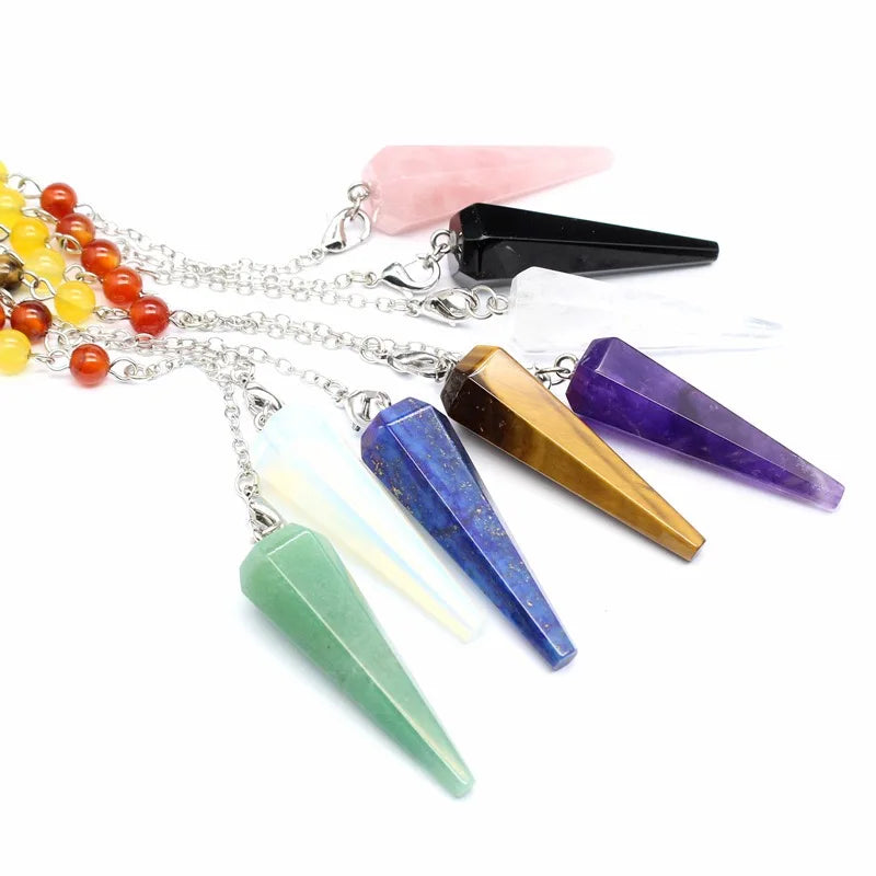 Triple Moon Pentacle Chakra Pendulums