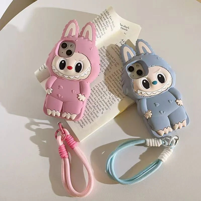 3D Cartoon Kawaii Monster Rabbit Soft Silicone Phone Case For iPhone