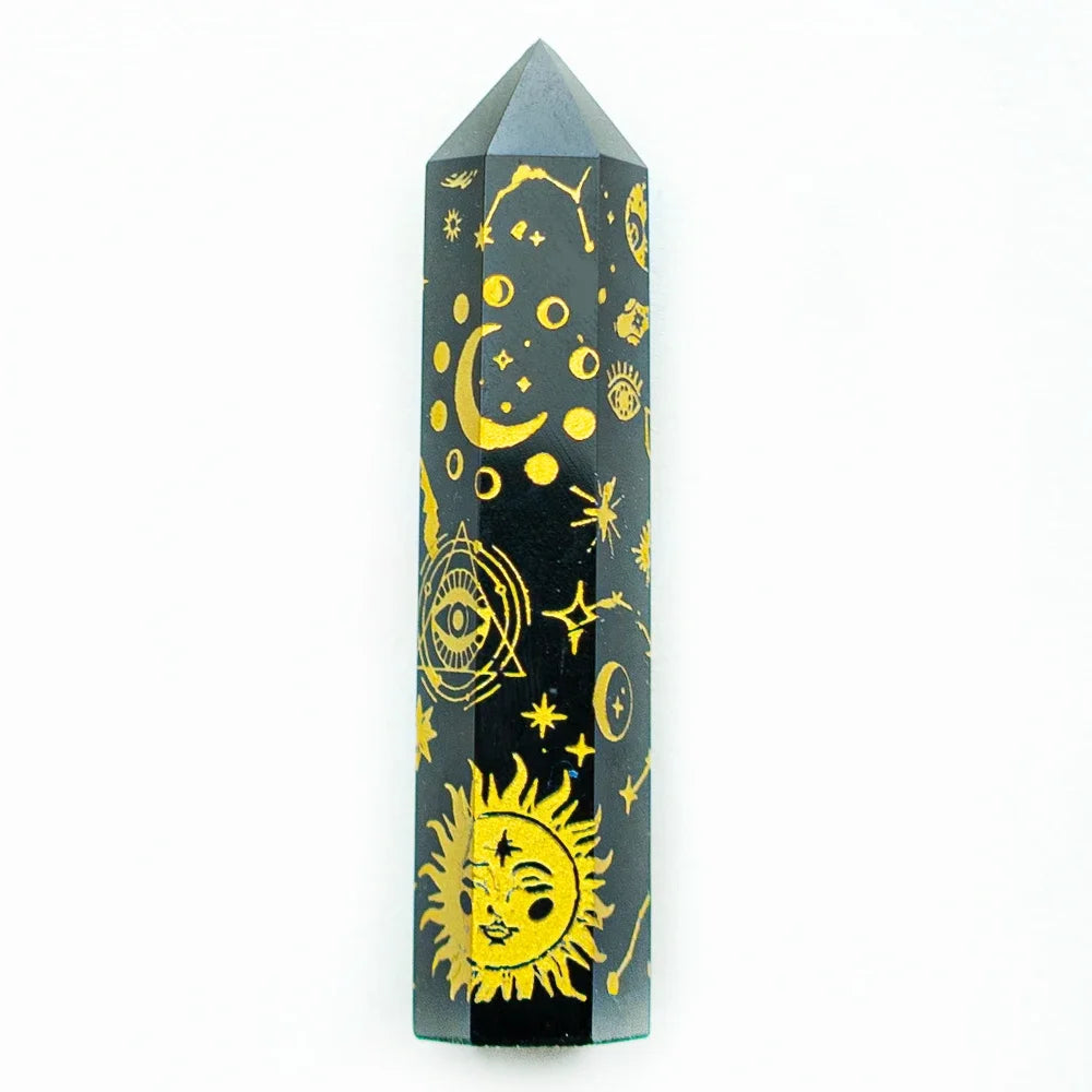Snake, Sun, Moon, Star Crystal Tower Obelisks