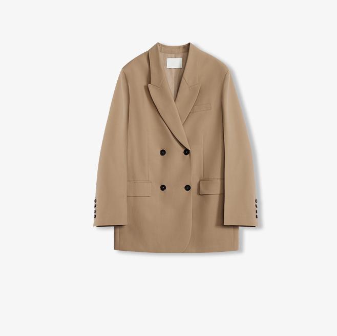 Women's high-density fine silk wool peaked lapel suit jacket-4