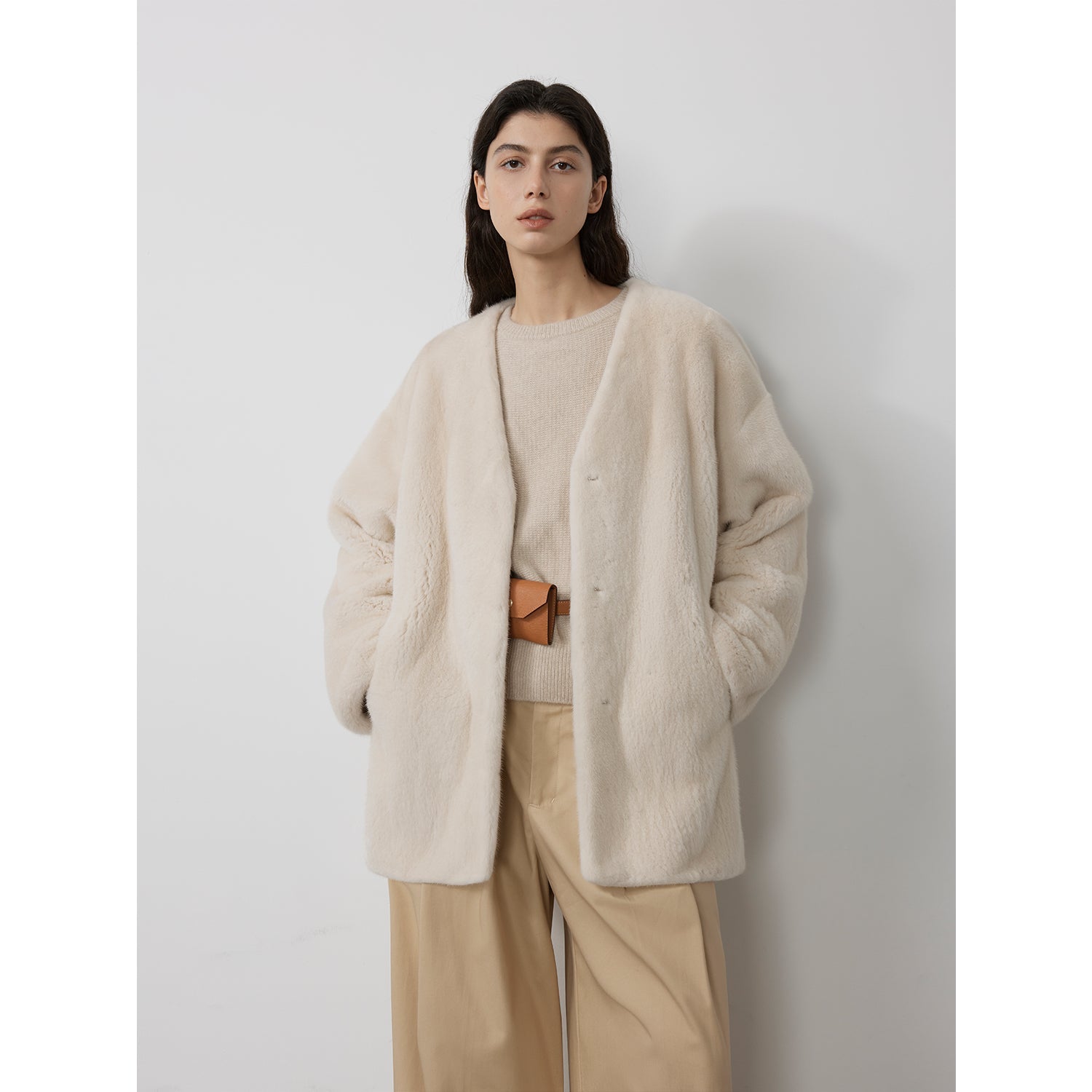 Swiss Snow Mink Velvet Fur Coat-1