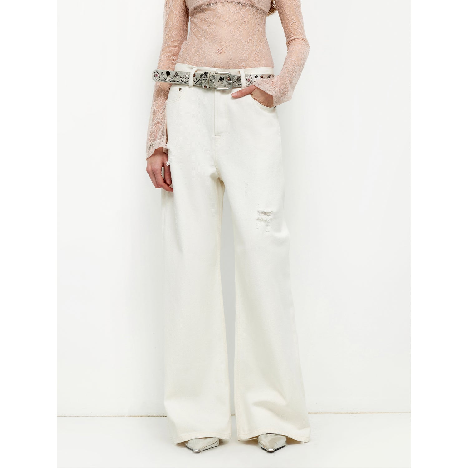 "Adolescent" Retro Street Style Heavy-Wash Low-Waist Straight-Leg Wide-Leg Versatile Light-Wash Jeans-6