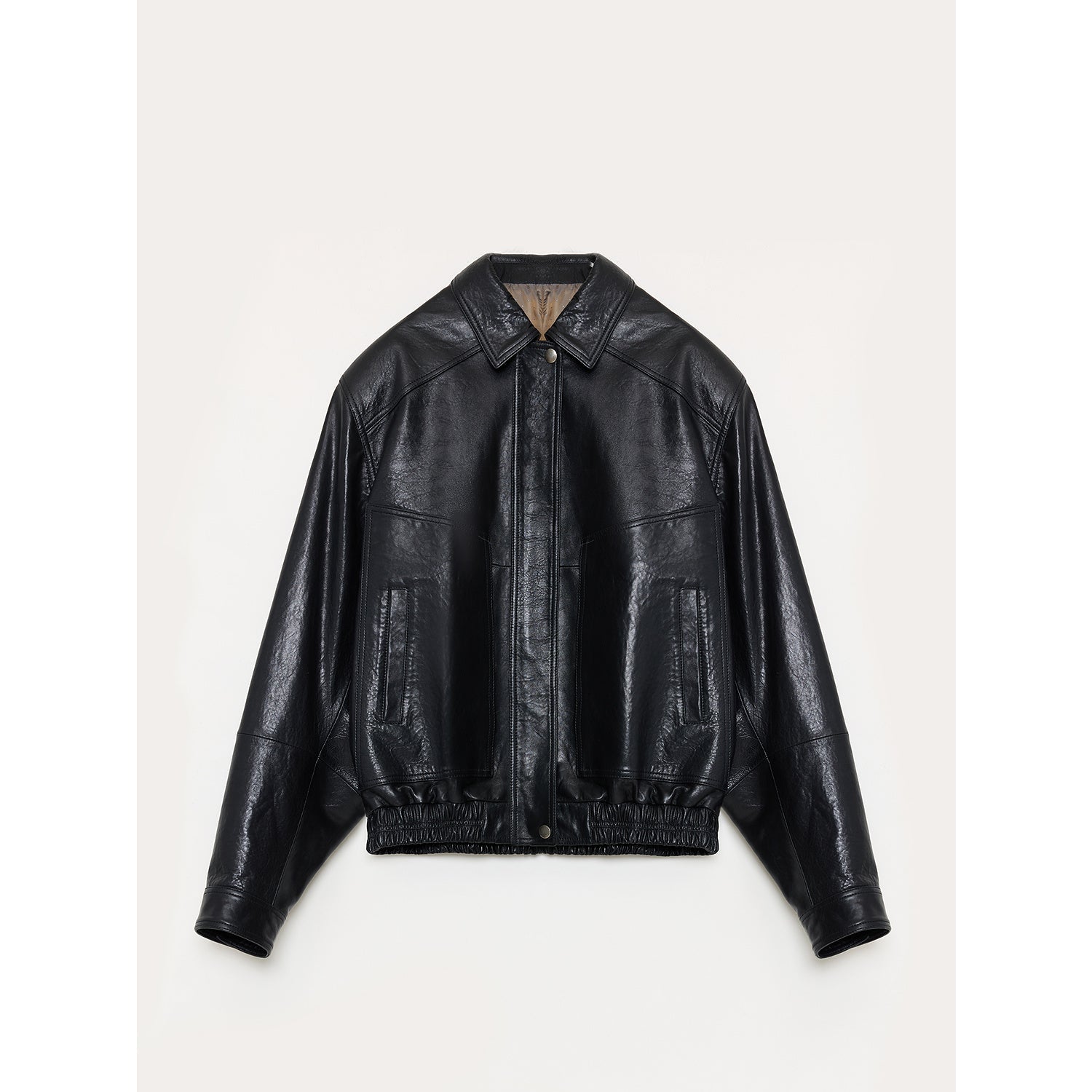 Imported waxed sheep leather retro work jacket coat for women "Fashionable Luke"-5