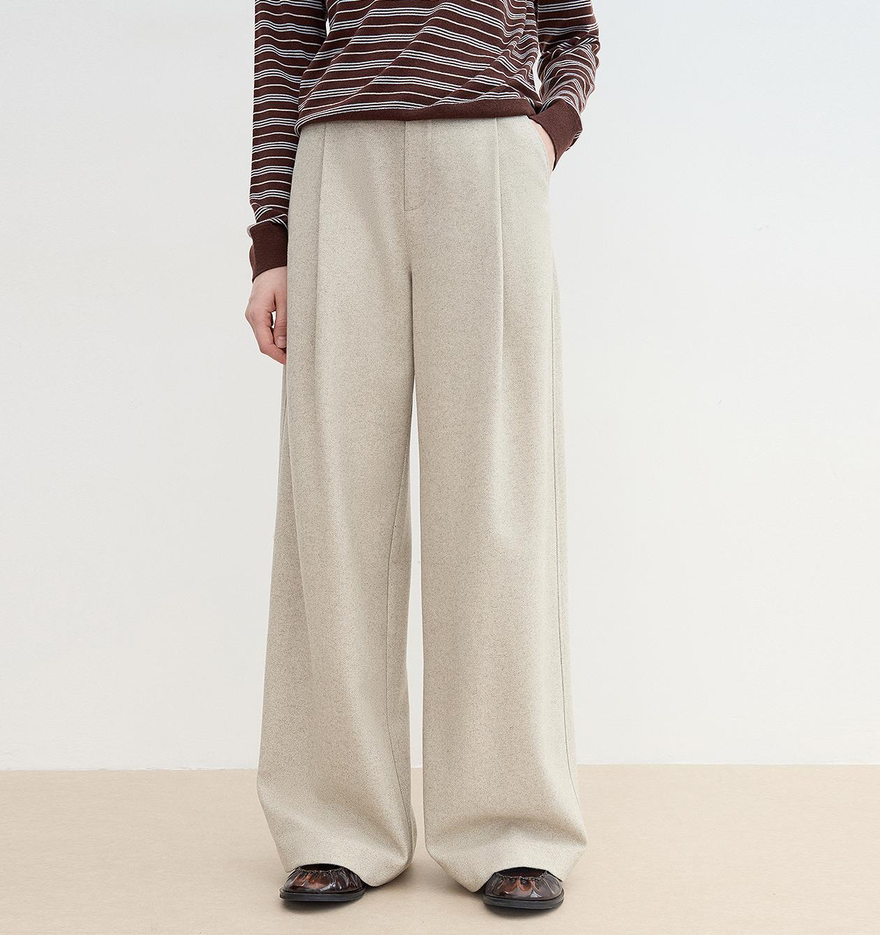 "Leisure Moments" classic low-waisted loose casual straight pants exquisite fashion sense casual pants for women-1