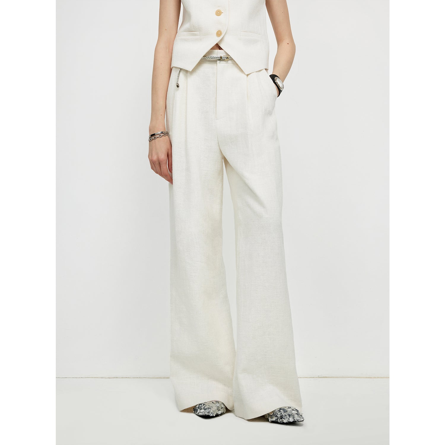 "Diary of an Old Friend" Customized Breathable Ramie Oversize Suit Vest Set-4