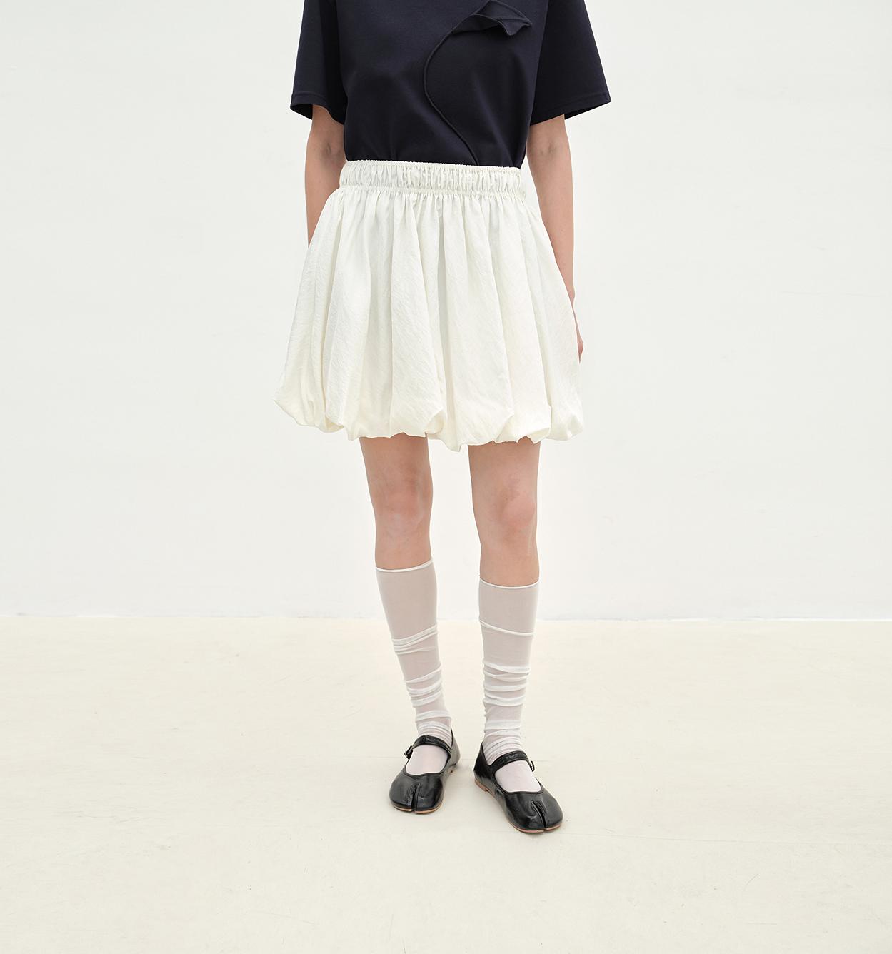 "Bubble Park" elastic waist three-dimensional flower bud new skirt-1