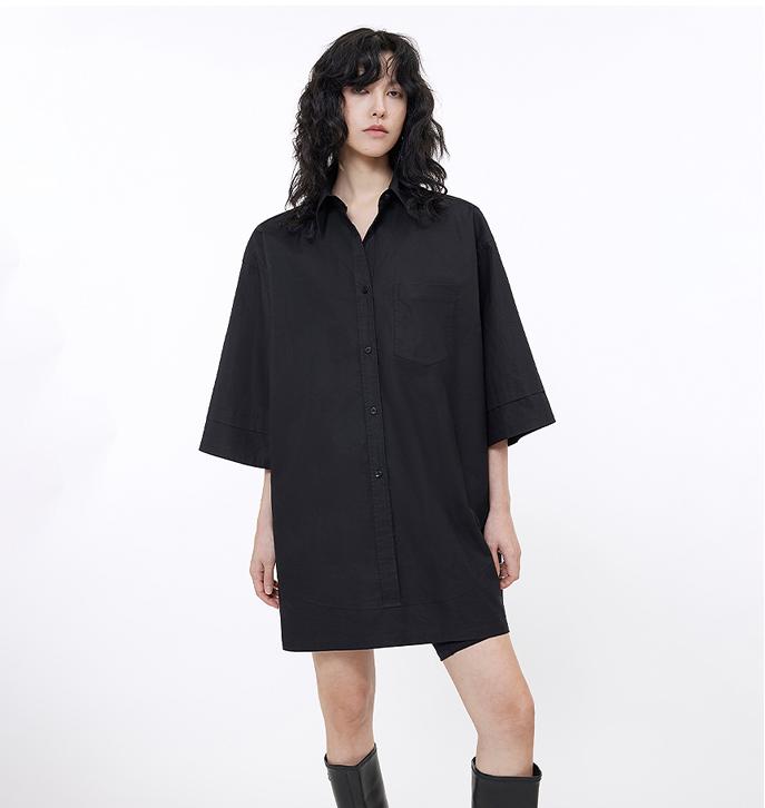 Workplace Siren Style College Style Silhouette Splicing Fashion Design Pullover Shirt-1