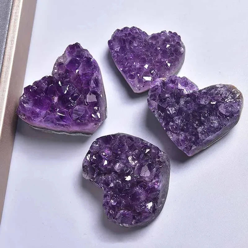 Amethyst Druzy Crystal Heart