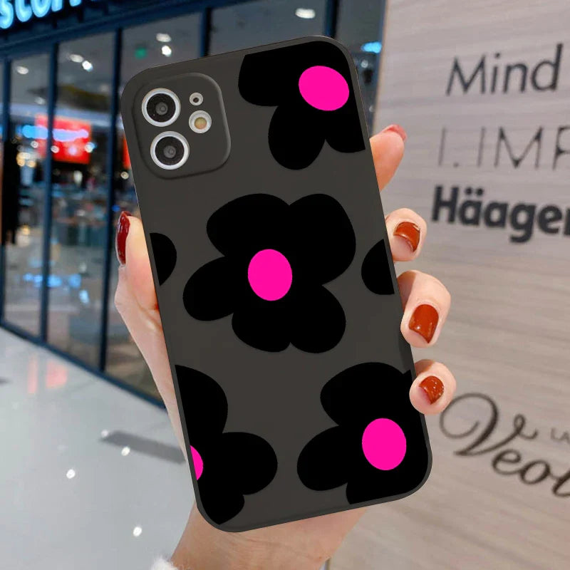 Black Flower Phone Case