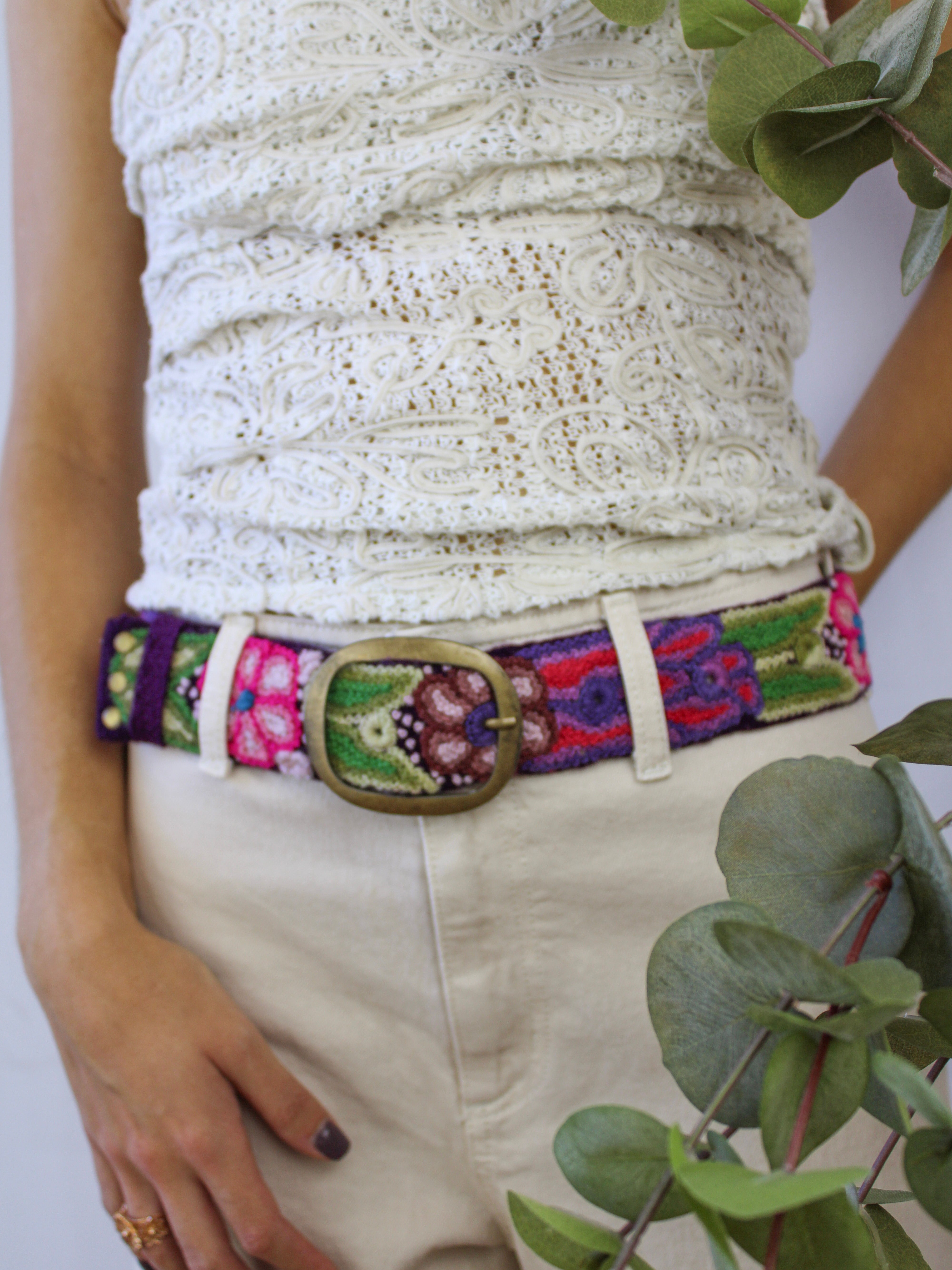 Sangria Embroidered Belt