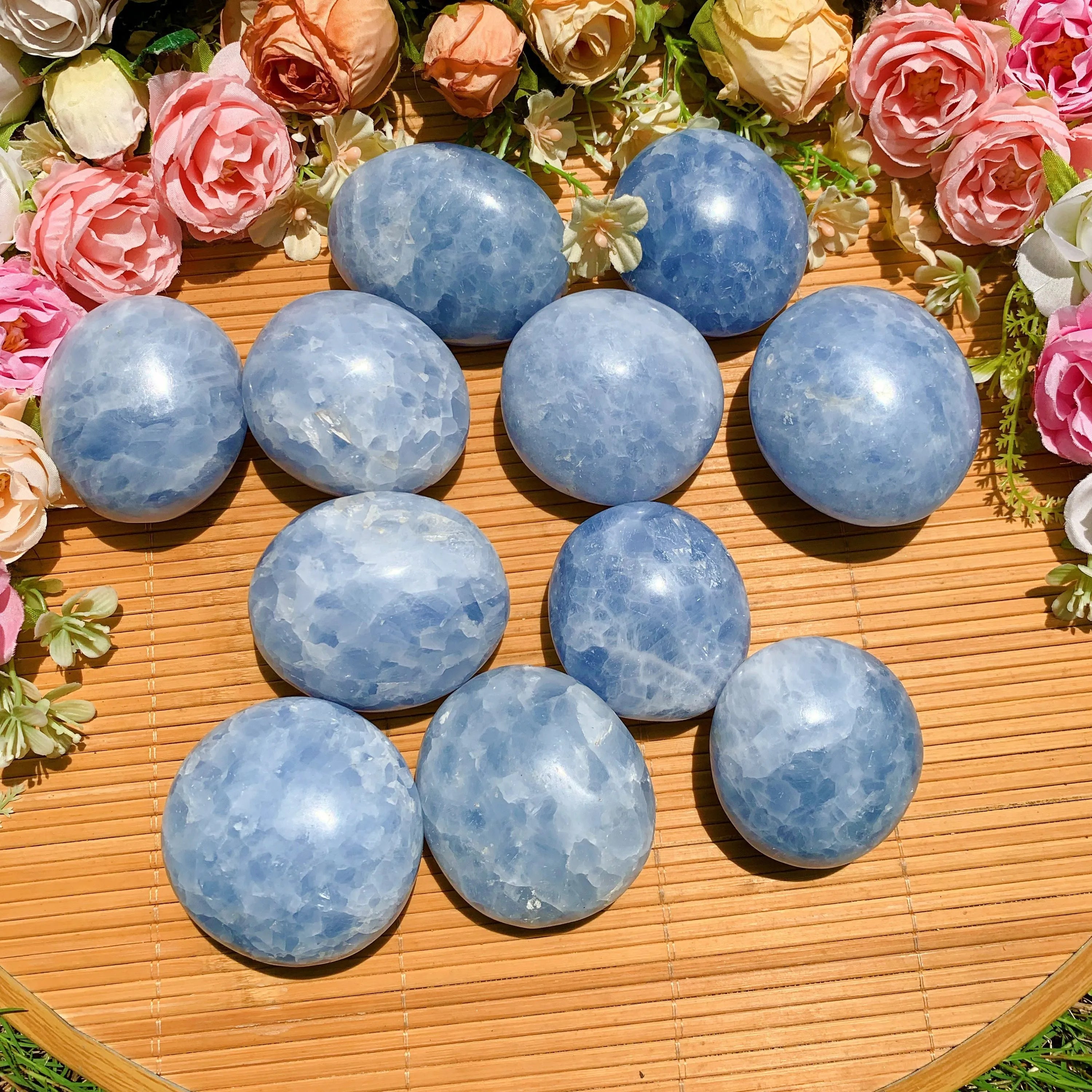 Celestite Palm Stone