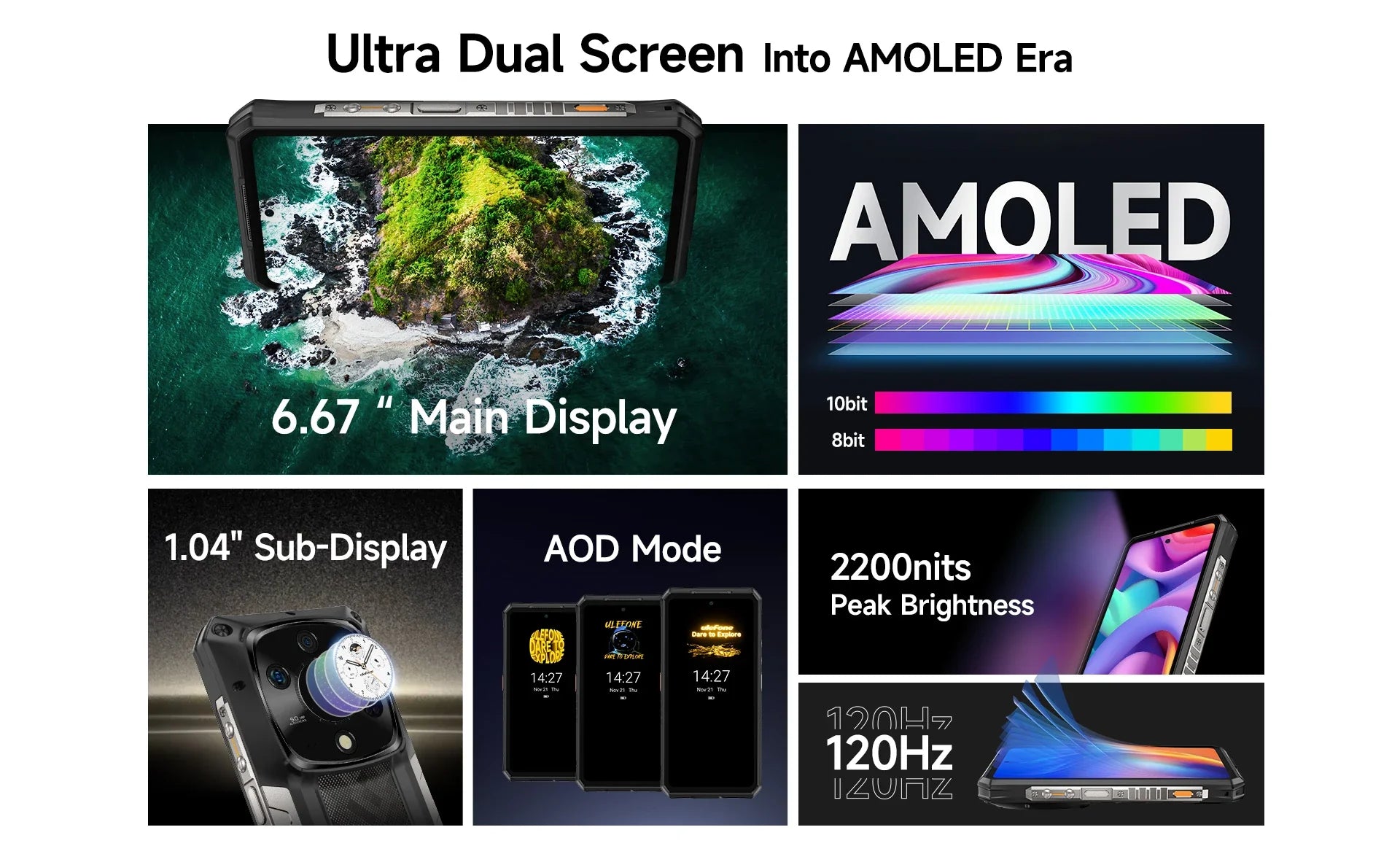 Ulefone Armor 28 Pro 5G AI Rugged Phone 512GB ROM Smartphone 120W MTK Dimensity 7300  10600mAh 6.67”AMOLED 64MP Mobile phone