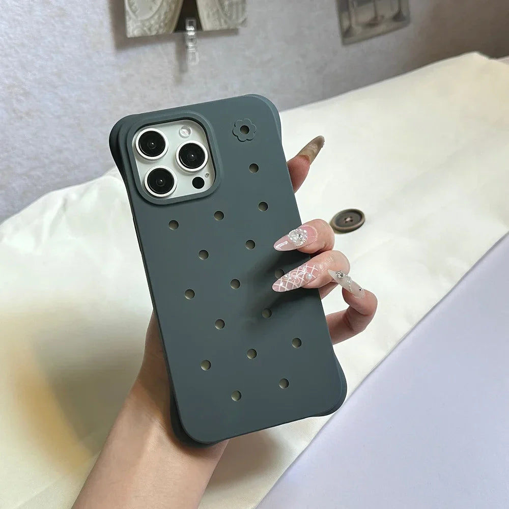 Luxury Diy Charms Holes Phone Case For iPhone