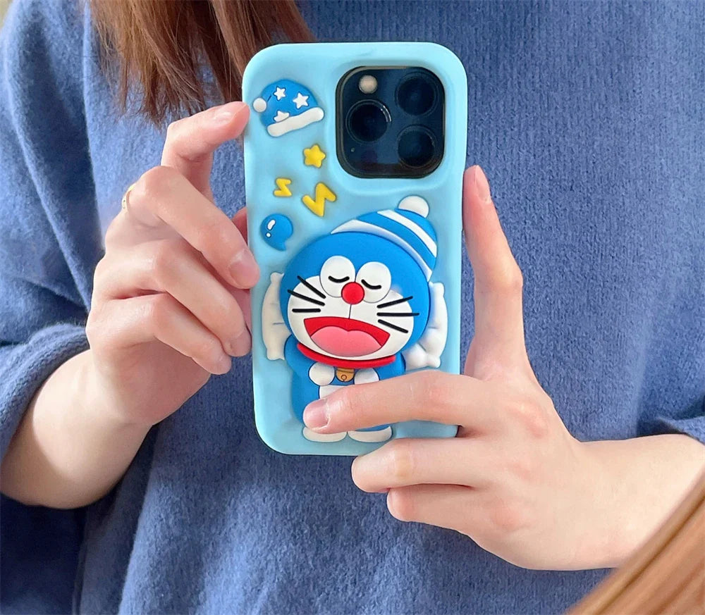 Lovely Doraemon Sleeping Cartoon Phone Case