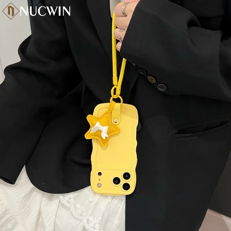 3D Wave Silicone Lanyard Case For iPhone